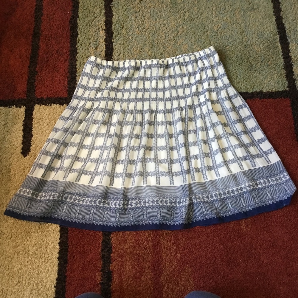 Max Studio pleated midi blue/white size Medium